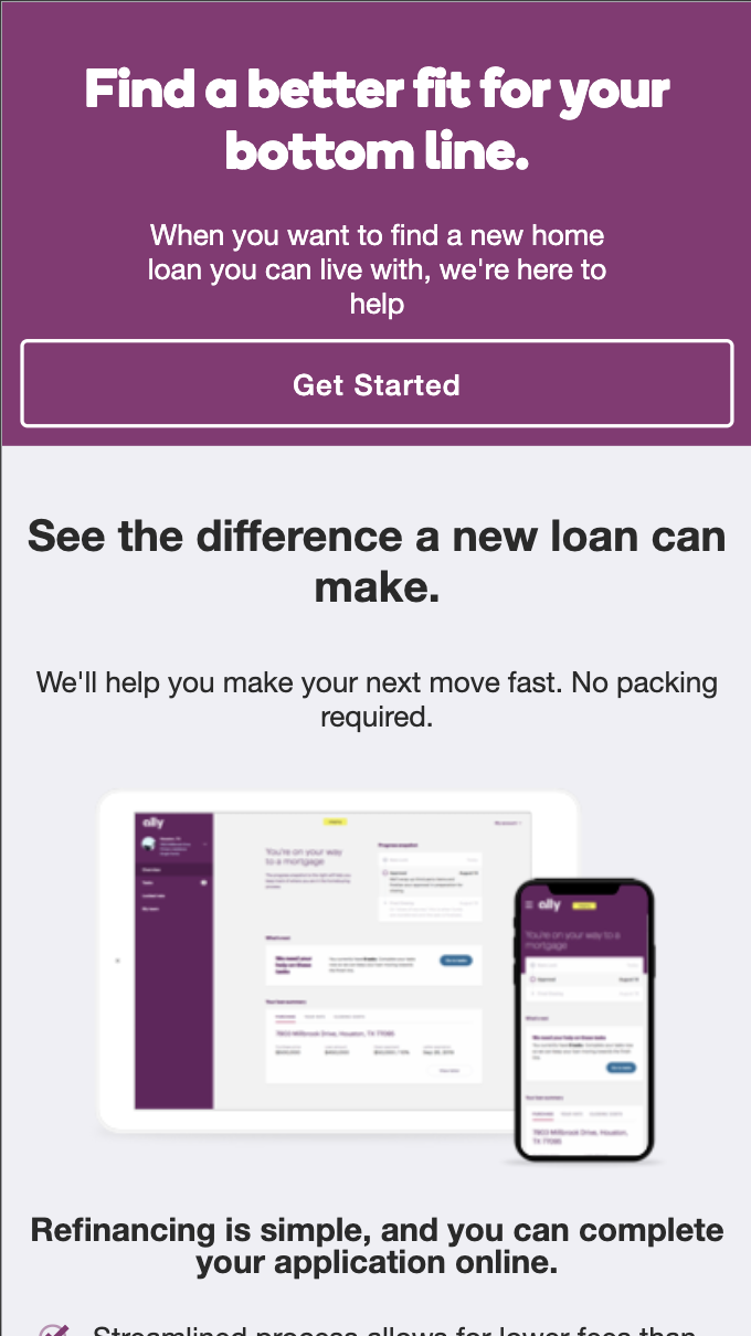 bank of america small business application website screen capture